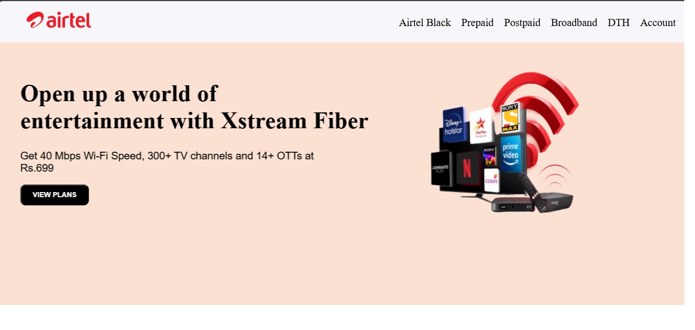 airtel clone website